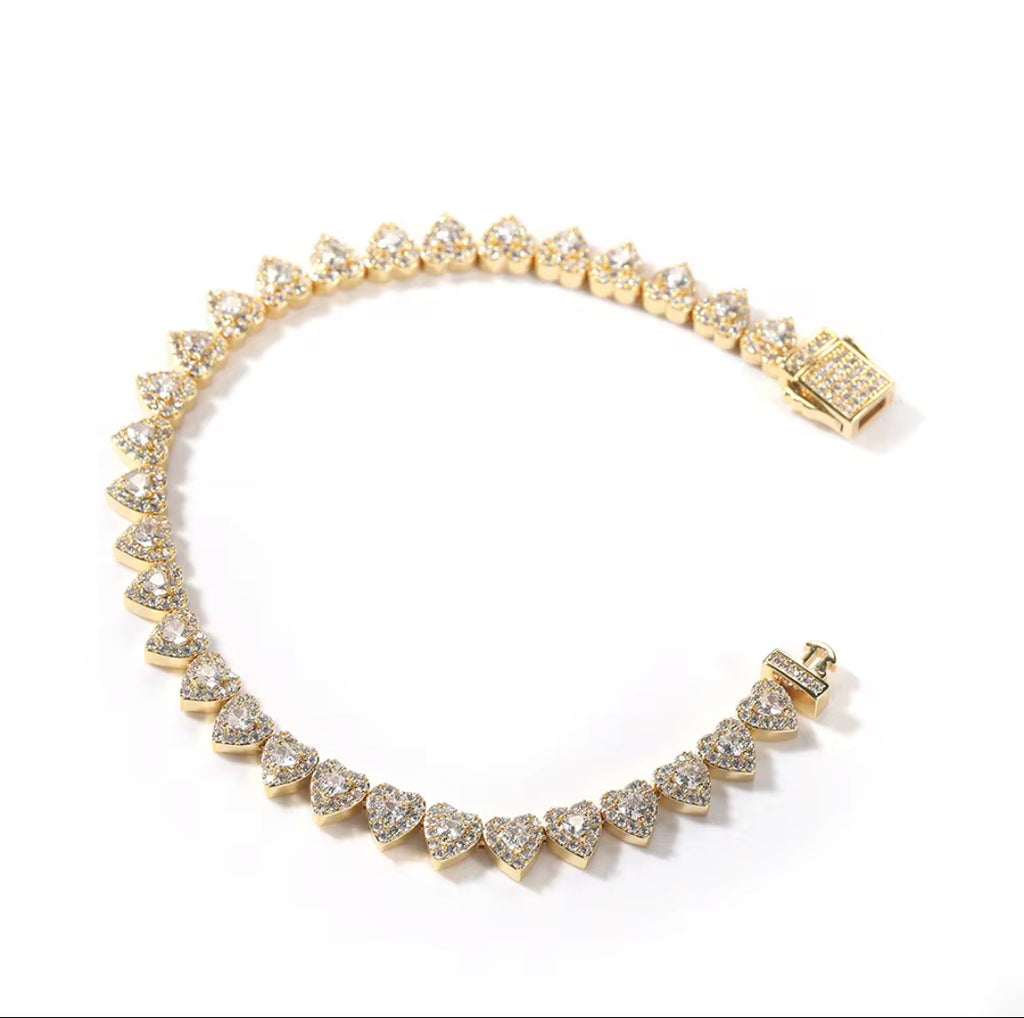 Heart Tennis Bracelet